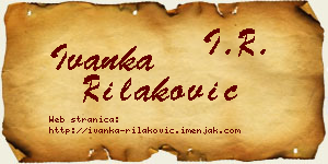 Ivanka Rilaković vizit kartica